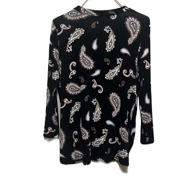 Women’s LOFT Outlet, V-Neck, Button Down Draped Hem Top, Multi Colors, Small - Picture 2 of 4